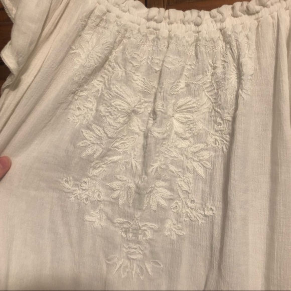 White Hollister Off The Shoulder Shirt Lace Small - Picture 5 of 8